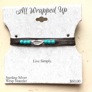 NWT all wrapped up sterling silver leaf bracelet